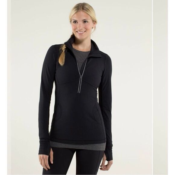Lululemon Star Runner Pullover Half Zip Up Athletic Running Jacket Top Black 6 - Picture 1 of 15